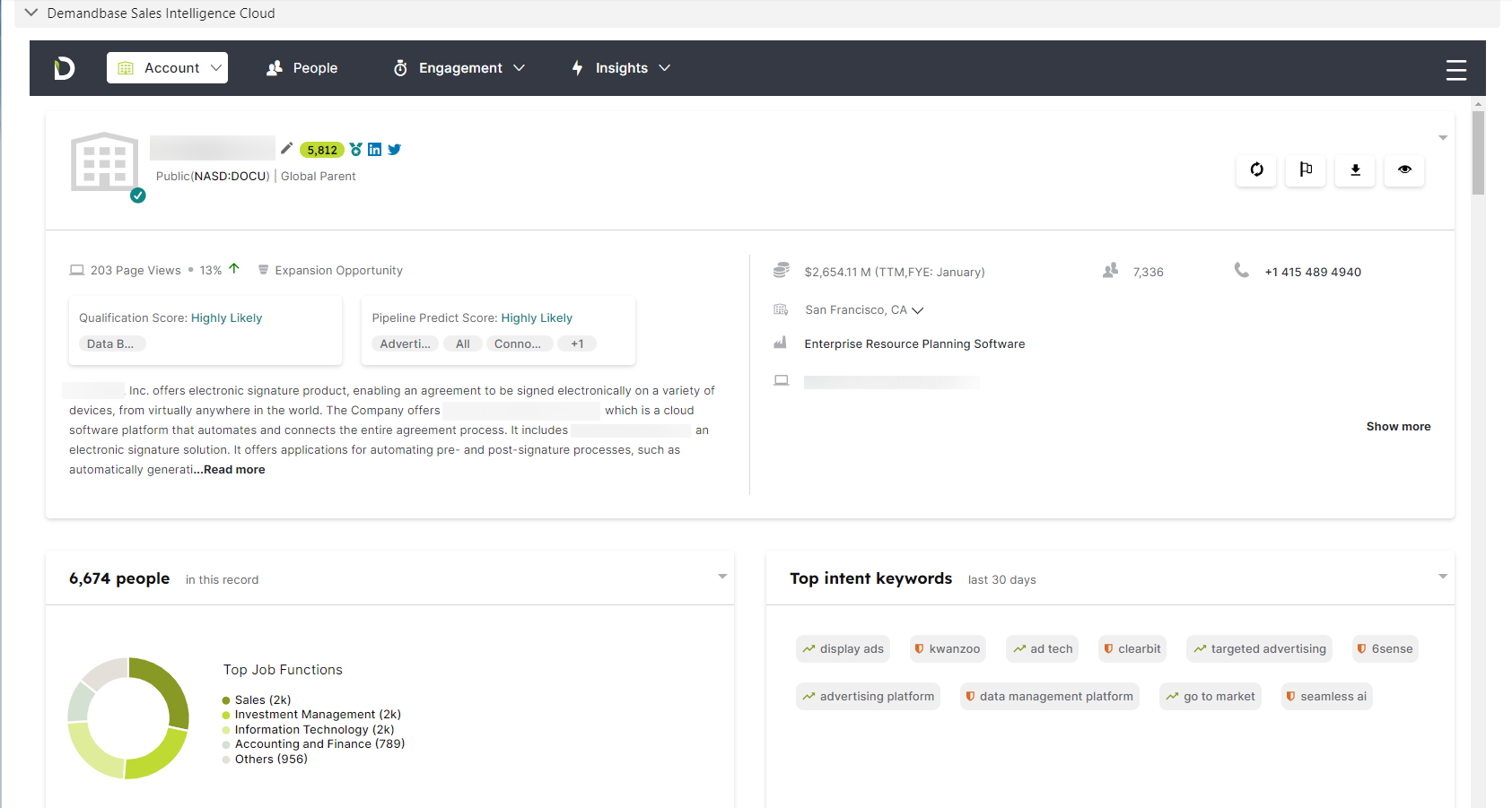 screenshot of Demandbase One